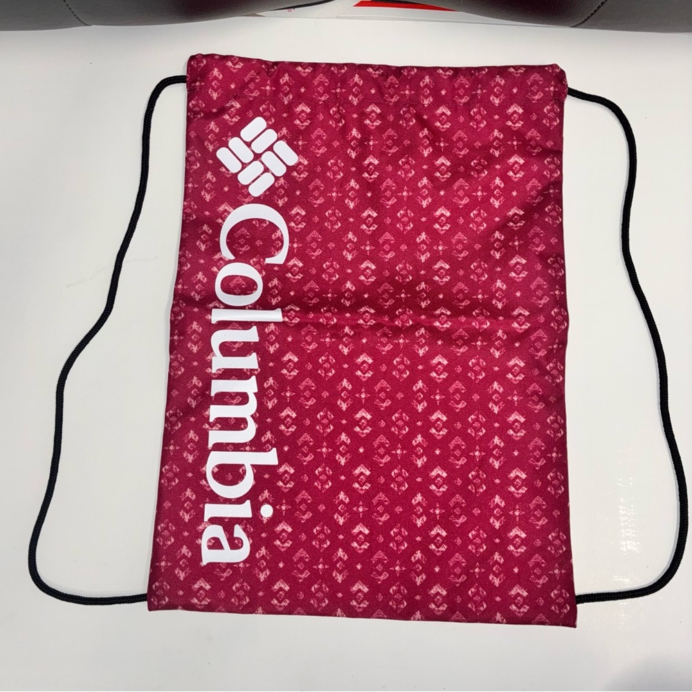 Columbia Pink Patterned Drawstring Bag